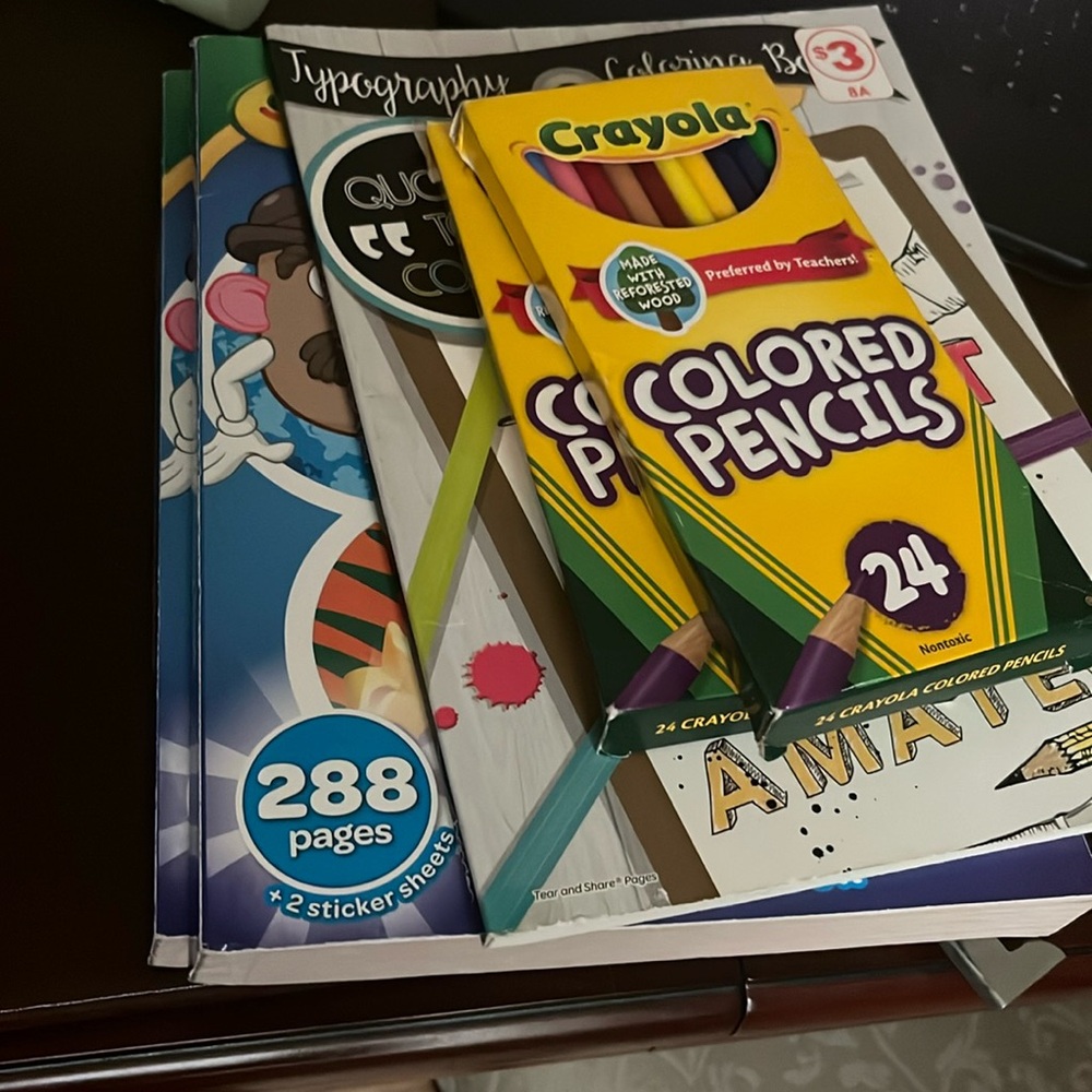 Coloring books with color pencils